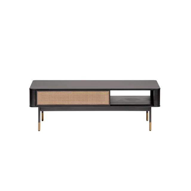 Wood steel coffee table with drawer and shelf for living room furniture
