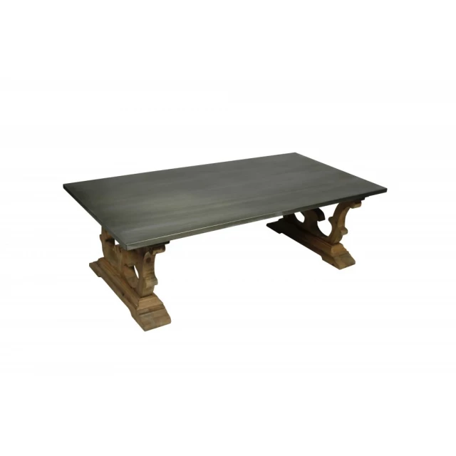 Rectangular decorative base coffee table in hardwood with outdoor furniture design