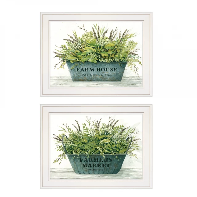 White bouquet framed print wall art featuring houseplants and botany elements