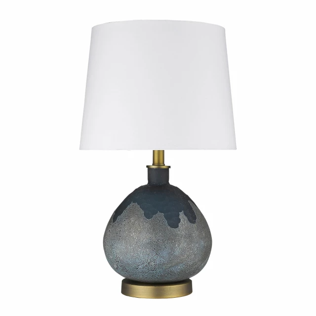 metal table lamp with white empire shade