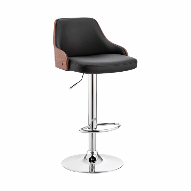 Iron swivel adjustable height bar chair with metal frame and comfortable seating