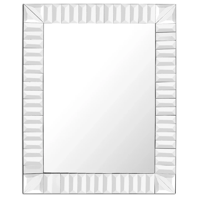 Contemporary wave wall mirror with rectangular shape and parallel pattern design for home decor