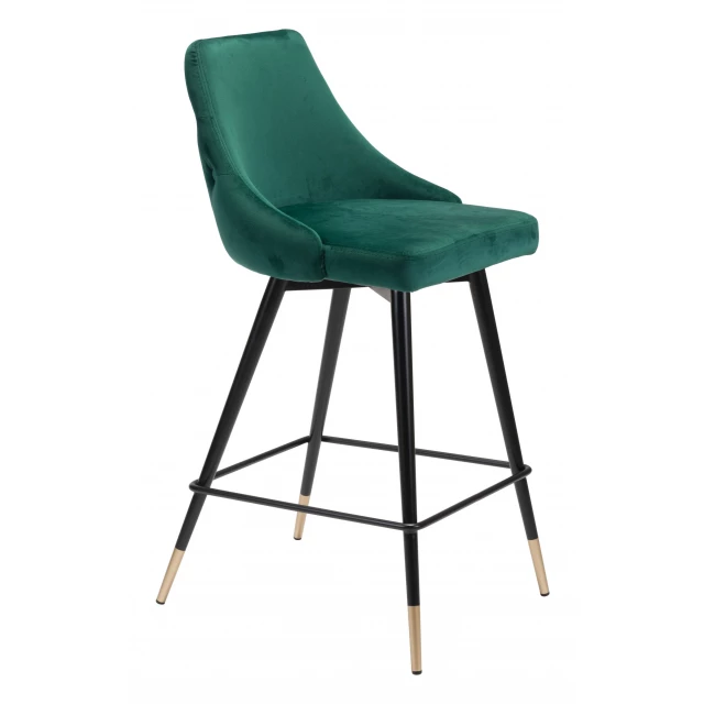 Low back counter height bar chair in electric blue with metal and composite material
