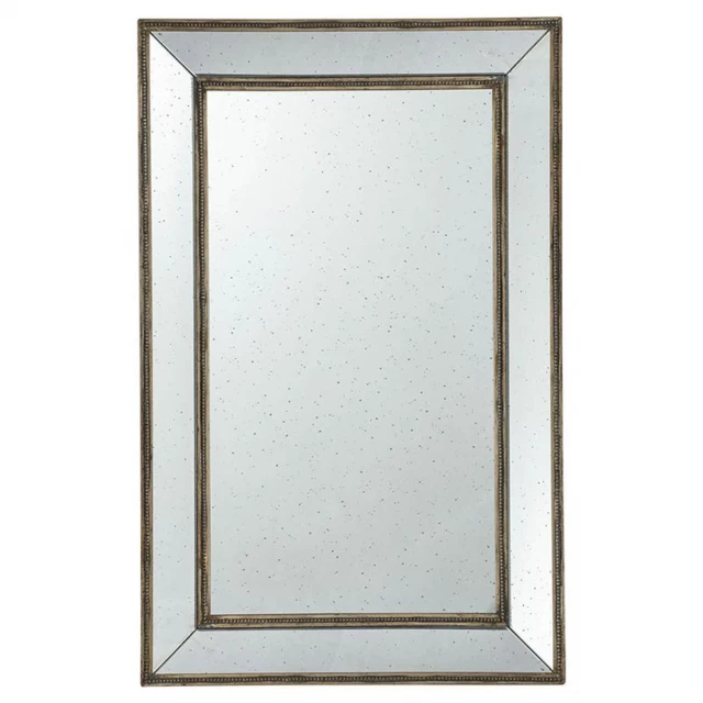 Rectangle vintage wall mounted accent mirror with picture frame design and artistic pattern
