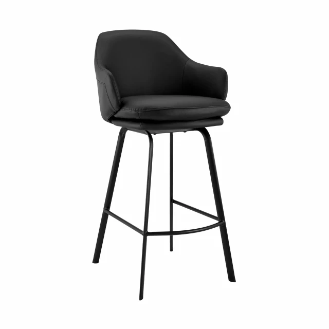 Low back bar height bar chair with armrest and patterned comfort