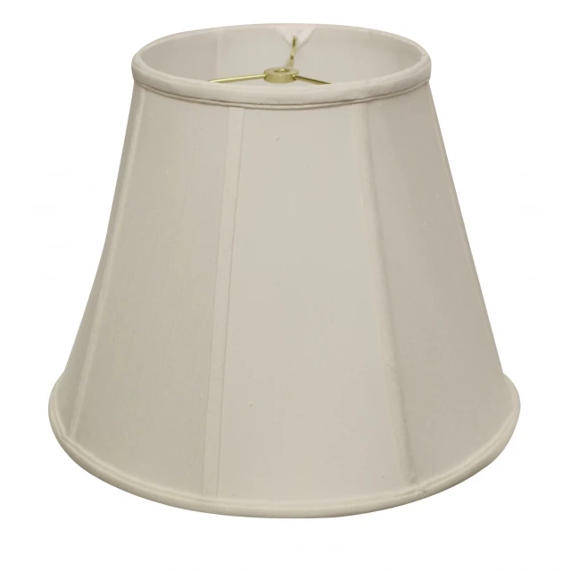 White slanted empire Monay shantung lampshade with beige metal ceiling fixture