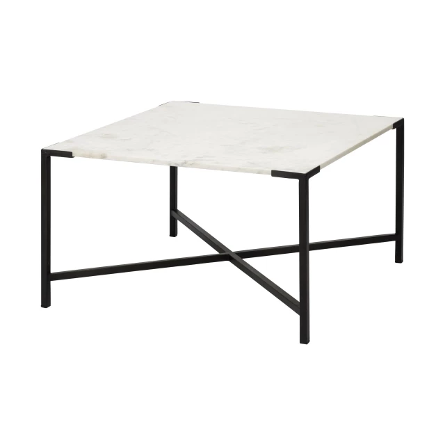 andd black metal base coffee table with natural material design