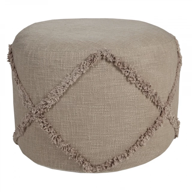 Brown cotton ottoman with beige pattern and fashion accessory elements