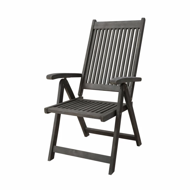 Distressed outdoor reclining chair in a natural setting