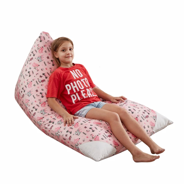Pink microfiber specialty princess pouf cover with comfortable design and soft texture