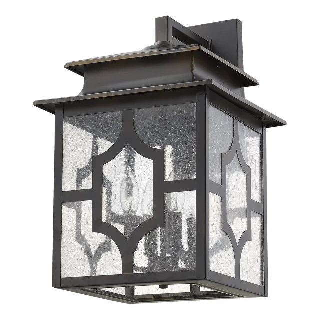 light oil rubbed bronze wall light with rectangular metal lantern design