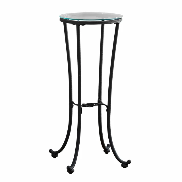 Black clear glass round end table with modern furniture design