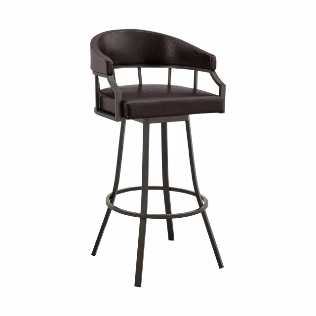 Low back bar height bar chair with armrests and wood finish for outdoor furniture