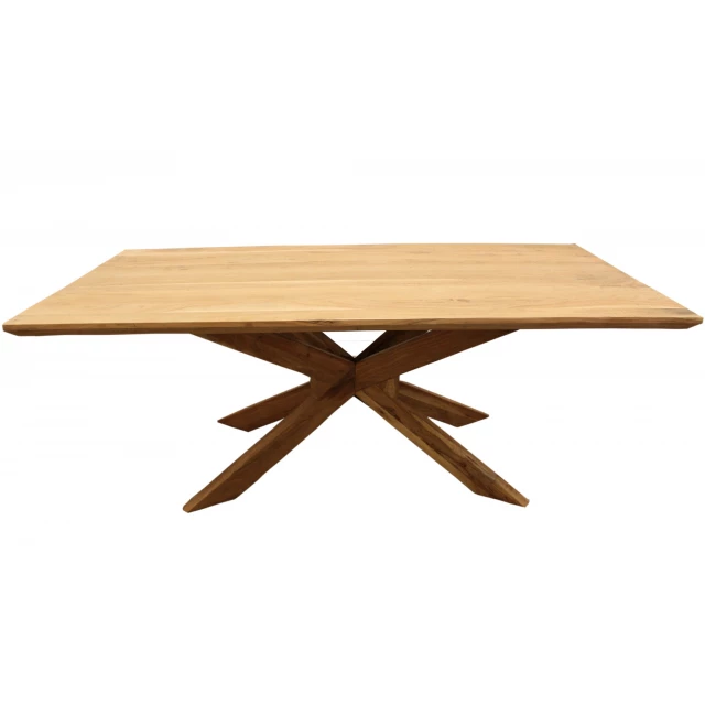 Natural rectangular solid wood dining table furniture piece