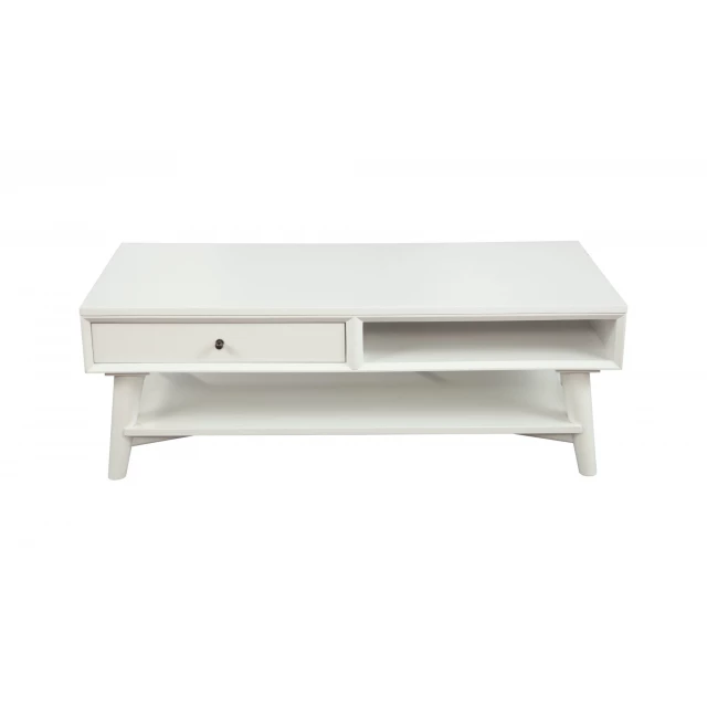 Solid manufactured wood coffee table with drawer and rectangle top