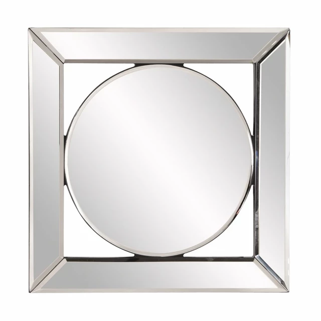 Square mirror center round mirror product image featuring glass