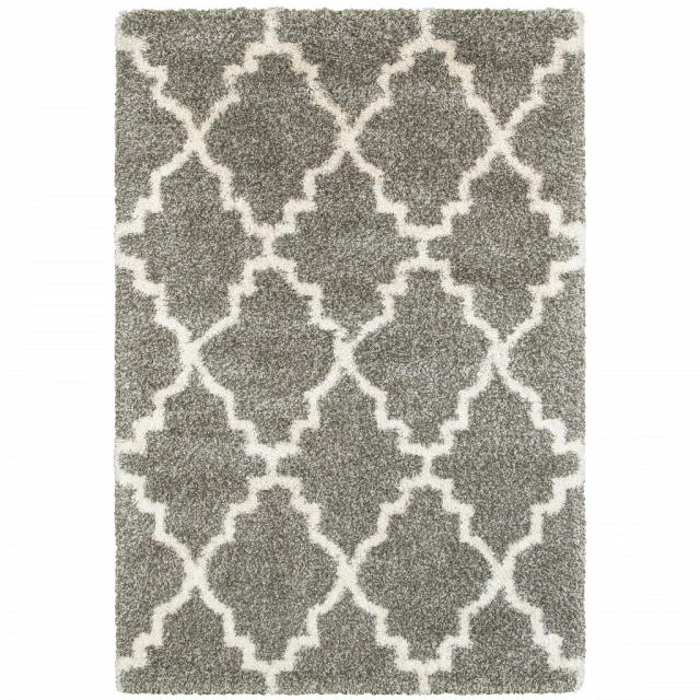 power loom stain resistant area rug grey rectangle with symmetrical pattern