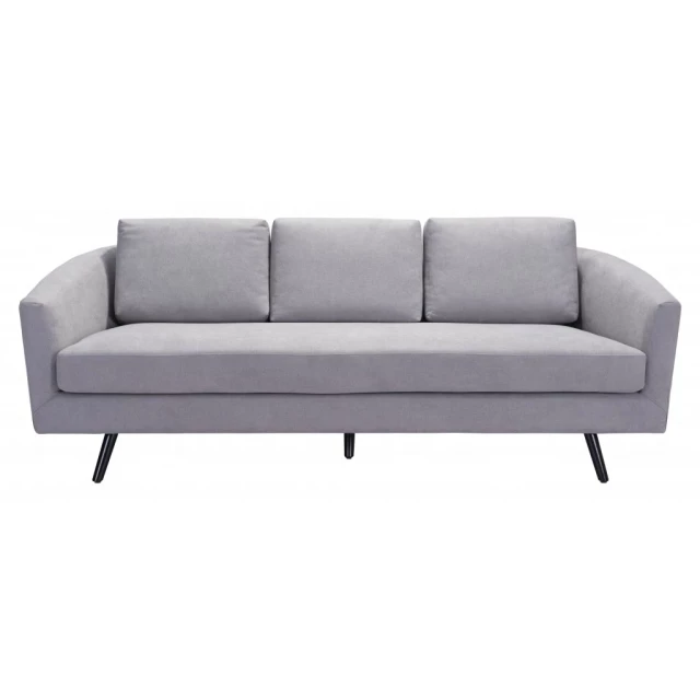 Gray black polyester sofa with comfortable cushioning and modern design