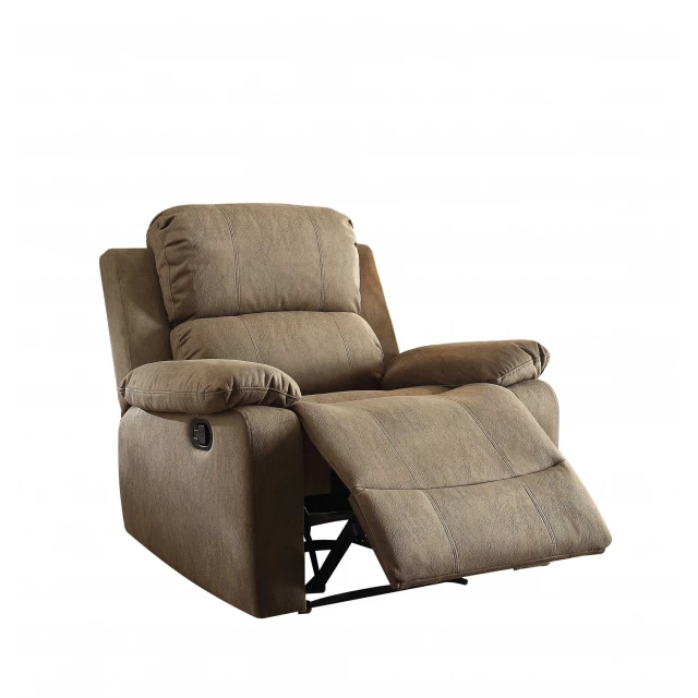 taupe polished microfiber fabric recliner furniture comfort chair armrest