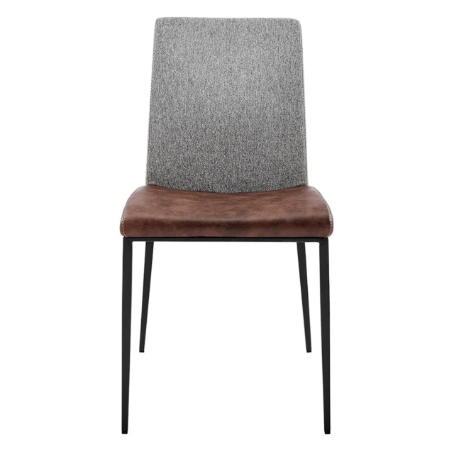 Brown light gray stainless steel chairs with natural wood and metal outdoor furniture