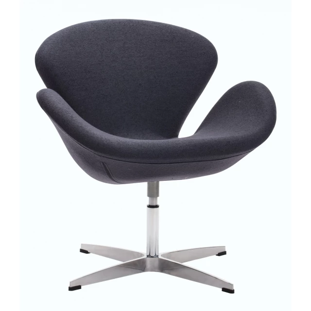 Dark gray scoop swivel chair with comfortable armrests for home or event use