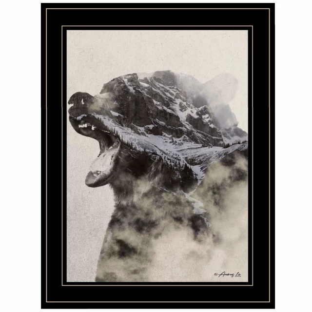 fog black framed print wall art in monochrome with illustration and visual arts elements