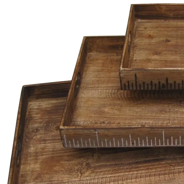 19 X 12 Brown Wood Tray Set 19 X 12 Brown Wood Tray Set
