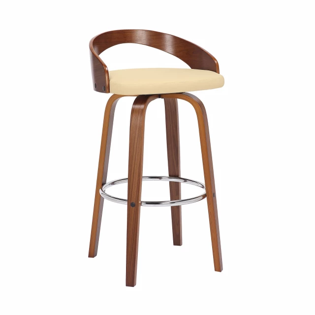 Low back bar height bar chair with armrest in wood and plastic outdoor furniture
