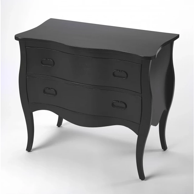 Black drawer chest elegant storage furniture piece