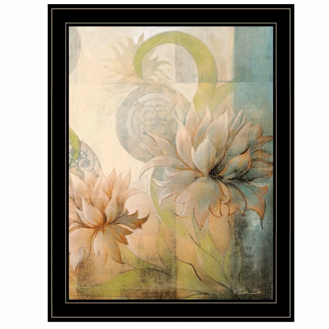 ii black framed print featuring artistic floral and plant design for wall art decoration