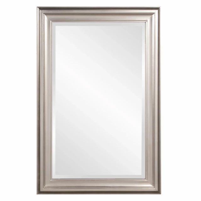 Rectangular mirror with leaf wood frame for home decor