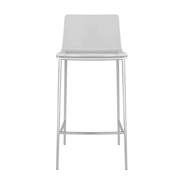 Low back counter height bar chairs with metal frame and outdoor furniture style
