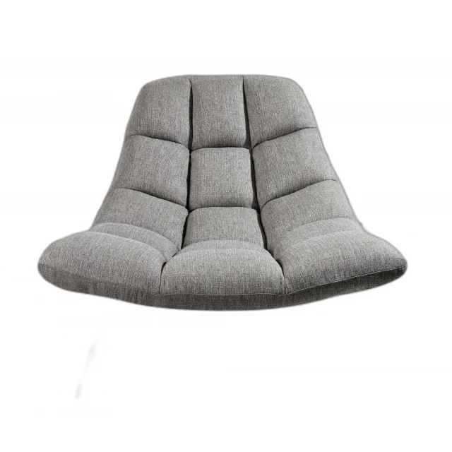 Gray silver linen tufted butterfly chair with comfortable carmine pattern design