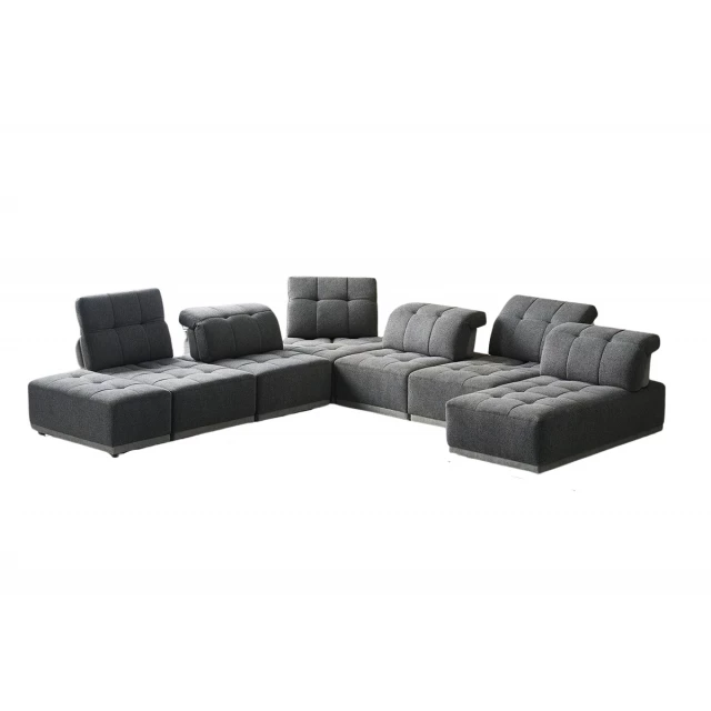 Modular U-shaped seven corner sectional couch with comfortable hardwood frame and studio couch design