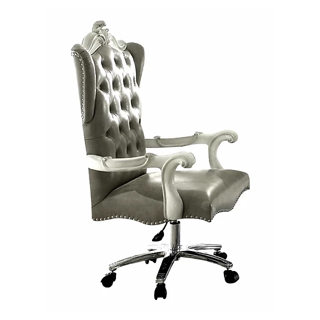 swivel adjustable executive chair leather back with armrest and wheels for comfort