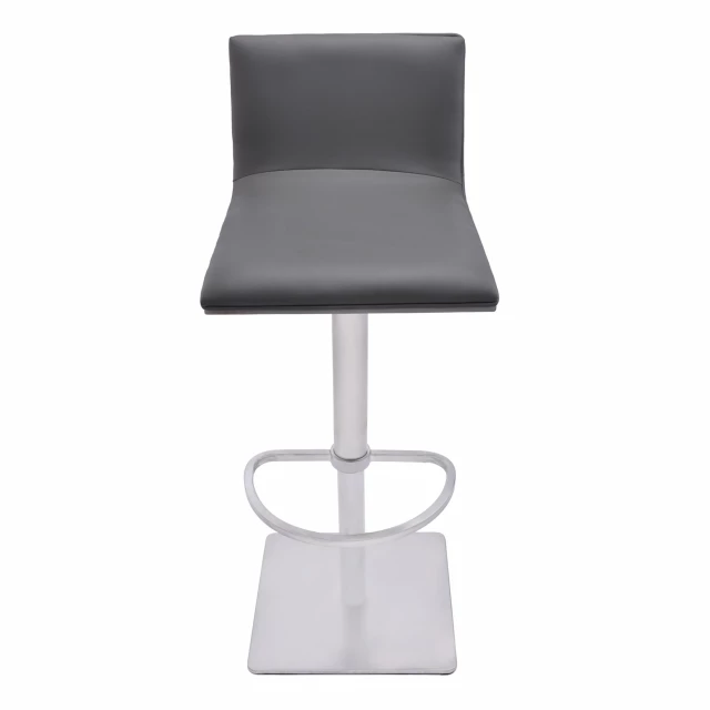 Swivel backless adjustable height bar chair with wood and metal materials