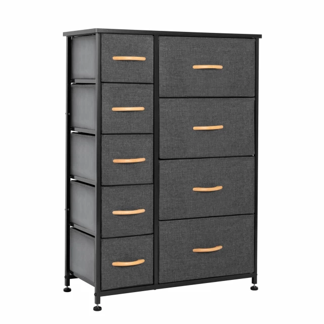 Steel fabric nine drawer combo dresser in modern design