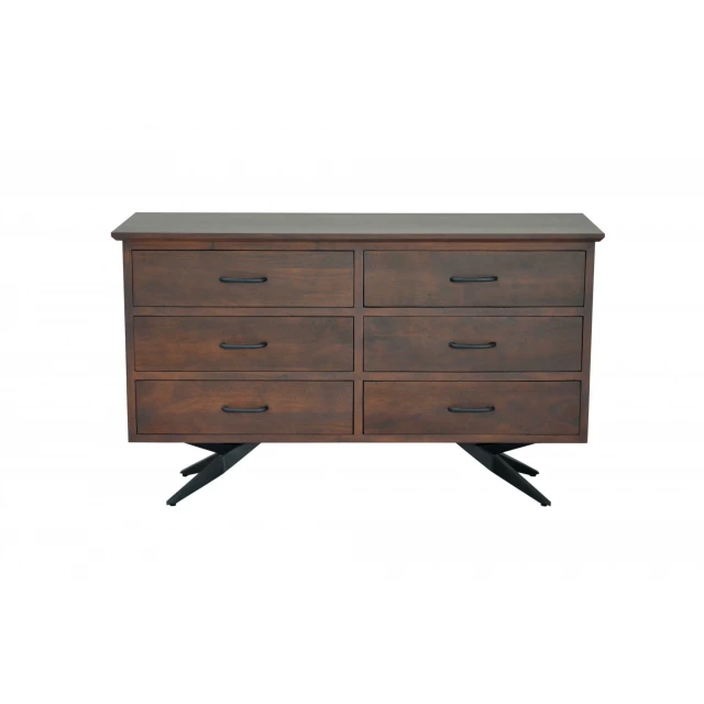 brown black wood metal bedroom dresser with spacious drawers and modern design