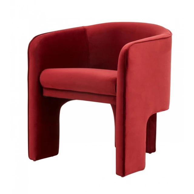 Dark burnt orange velvet legged chair with comfortable cushion design