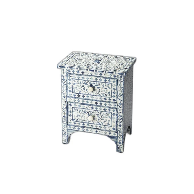 Wood frame standard accent chest drawers with artistic shelf design