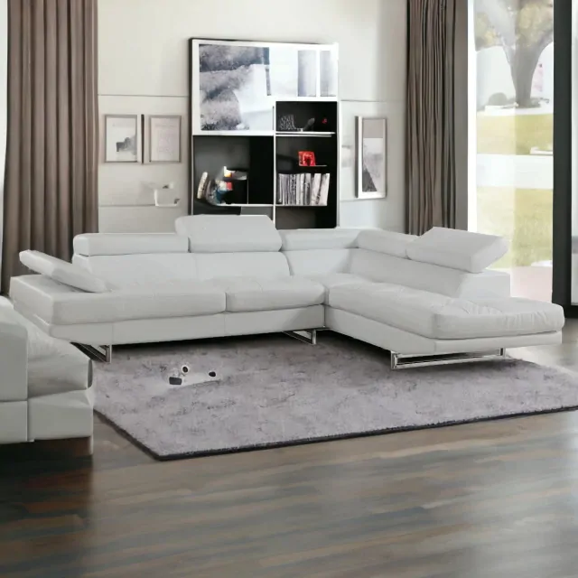 Gray Leather L Shaped Two Piece Corner Sectional Gray Leather L Shaped Two Piece Corner Sectional