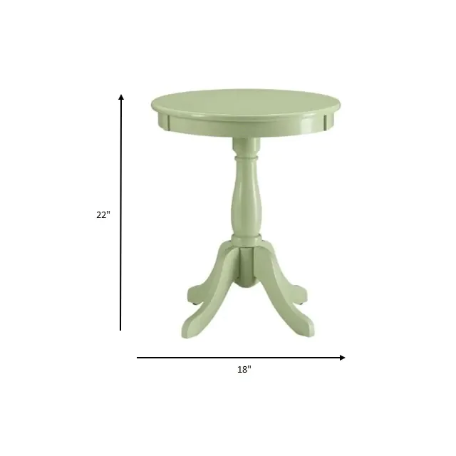 Light Green Solid Wooden Pedestal Side Table Light Green Solid Wooden Pedestal Side Table