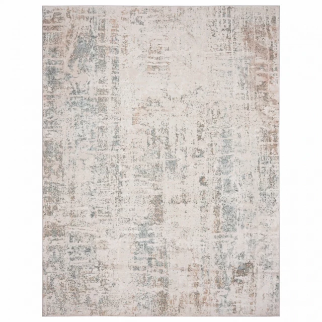 abstract distressed stain resistant area rug with brown beige and wood pattern