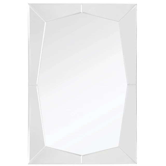 Etched design wall mirror with rectangle and triangle patterns