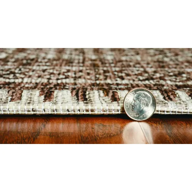 5'X7' Mocha Machine Woven Uv Treated Tribal Indoor Outdoor Area Rug 5'X7' Mocha Machine Woven Uv Treated Tribal Indoor Outdoor Area Rug