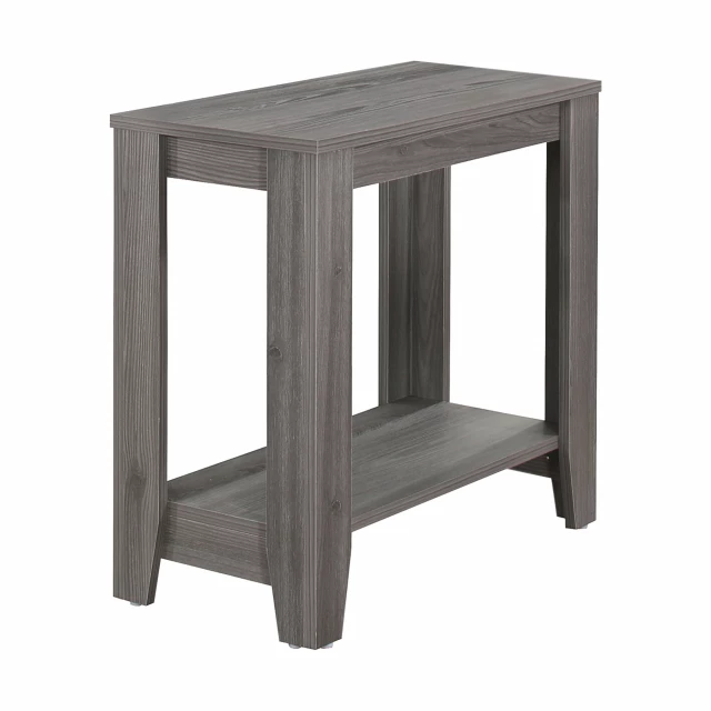 gray console table storage with wood stain and hardwood