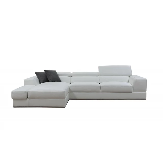L shaped sofa chaise sectional with console in a comfortable living room setting