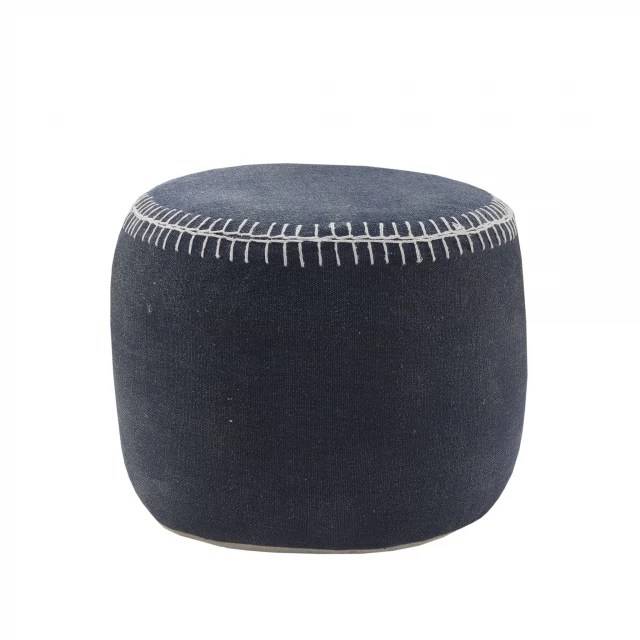 Blue cotton ottoman for sale