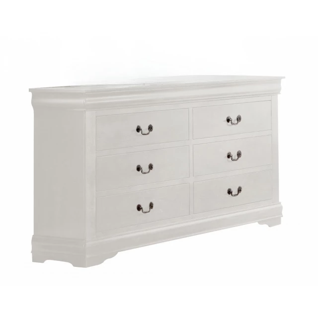Solid wood six drawer double dresser in natural finish
