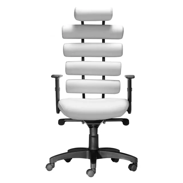 White Faux Leather Seat Swivel Adjustable Task Chair Leather Back Steel Frame White Faux Leather Seat Swivel Adjustable Task Chair Leather Back Steel Frame